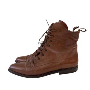 Vintage Nickels Brown Leather Lace Up Ancle Boots